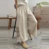 Cotton Pants Summer Women Plus Size Loose Pajama Pants Versatile Casual High-waisted Wide-leg Linen Pants