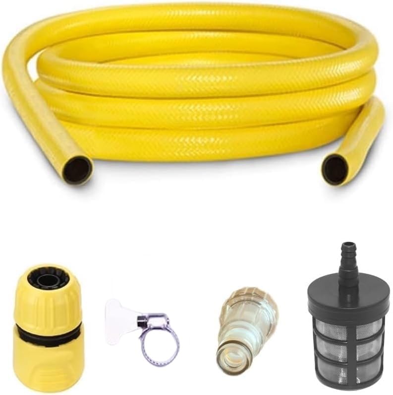 YUET 15-метровый всасывающий шланг из сосны с быстроразъемным соединением и фильтром для моек высокого давления серий Kärcher K2, K3, K4, K5, K6, K7 и Bosch AQT, ПВХ 3-слойный H