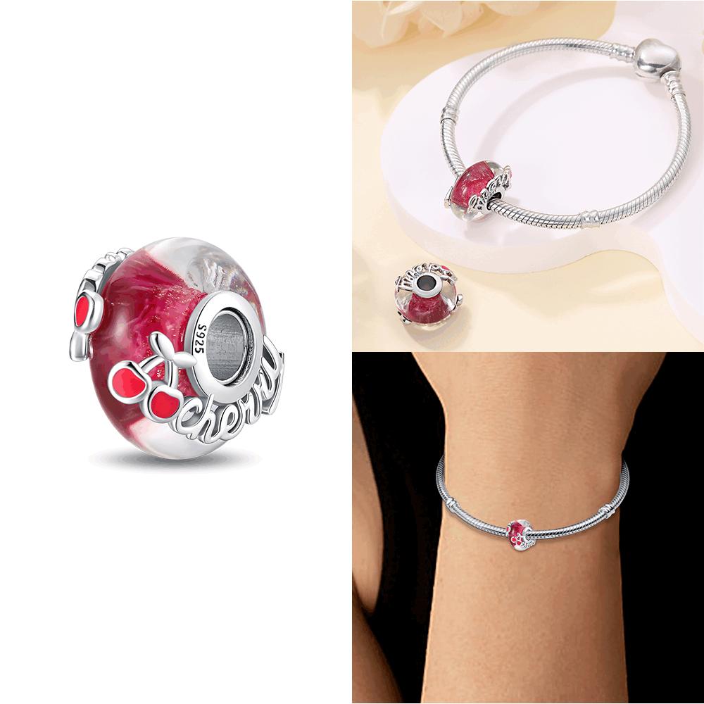 Изысканные оригинальные медные шармы-подвески в виде клубники, вишни, яблока, авокадо, фруктов, бусина, подходят для браслетов DIY, ювелирные изделия на день рождения, изысканный подарок