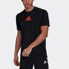 Adidas Solid Color Logo Print Short Sleeve Sports Tee Men Tops Black GM2145