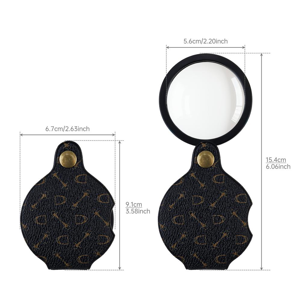 15X Складная карманная лупа из оптического стекла с футляром HD-линза для ремонта, чтения, хобби, профессиональная, портативная