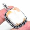 Natural Orange Scolecite Gemstone 925 Sterling Silver Gift Pendant 1.85" z0I98