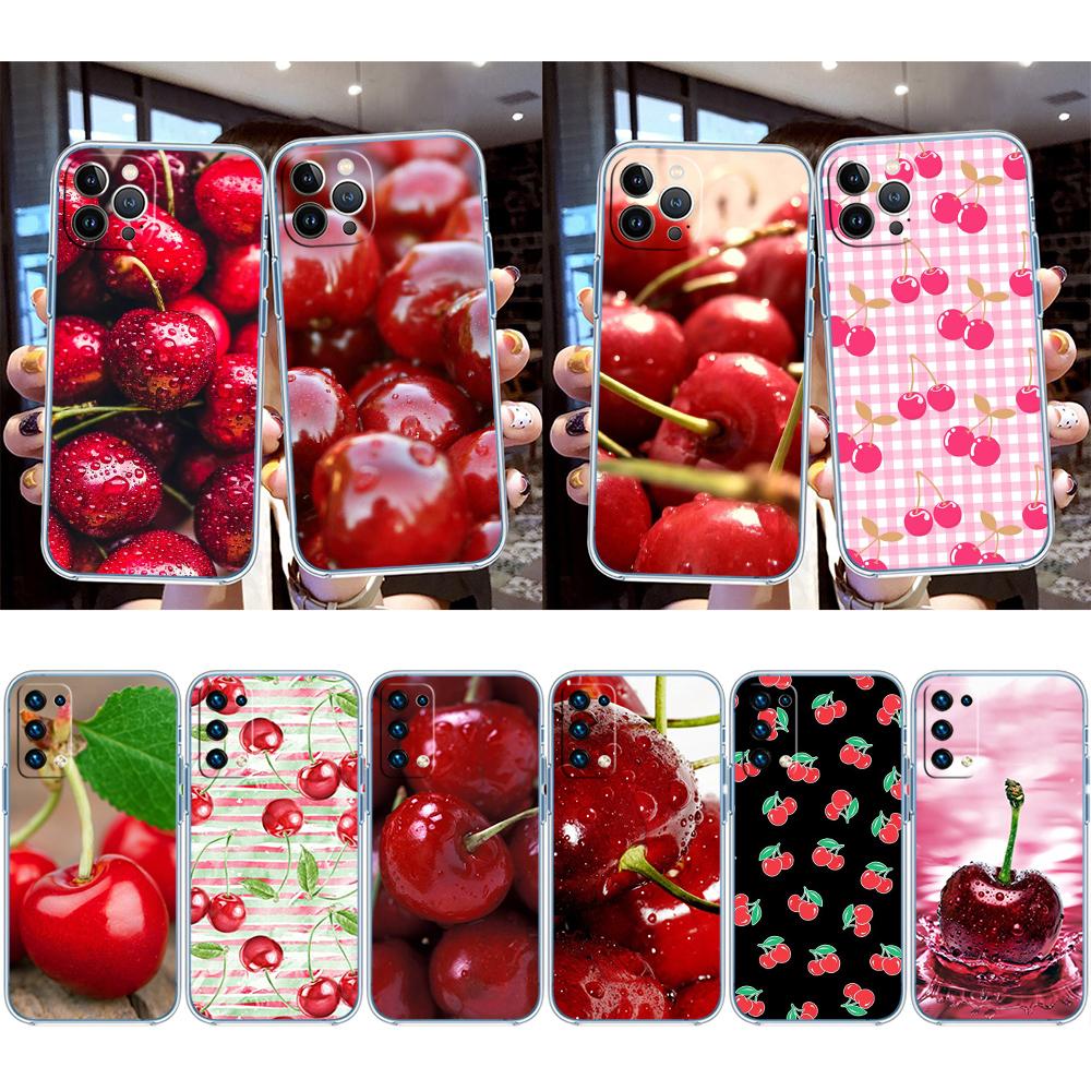 UP21 Cherry summer fruit Transparent Phone Case for Samsung Galaxy A04 A04S A14 A23 A34 A54 M23 M33 M52 M53