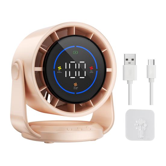 Air Cooling Fan Digital Display Strong Airflow 100 Speeds Adjustable Rechargeable Ultra Quiet Wall-Mounted Desk Fan