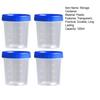 4Pcs Salad Dressing Containers Measuring Cup Set with Threaded Lid Good Sealing Clear Scale Design Leak-Proof Fishing Bait Containers