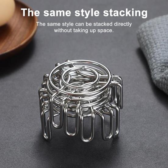 Mini Round Steamer Rack Stainless Steel Pot Trivet Small Steaming Pot Pan Cooking Stand for Cooking Baking Steaming