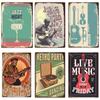 Vintage Tin Signs Decor Rock Music Metal Posters Retro Guitar Rock Party Metal Plates Room Wall Art for Bar Pub Club