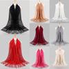 Women Muslim Islamic Tassel Lace Hollow Long Hijab Scarf Shawl Wrap Stole