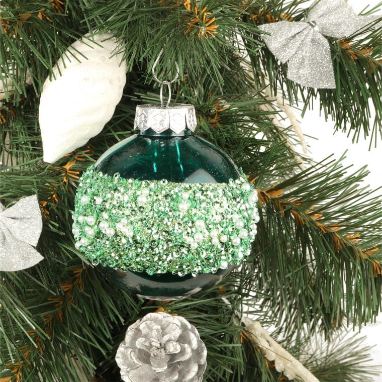 Set of 3 glitter baubles