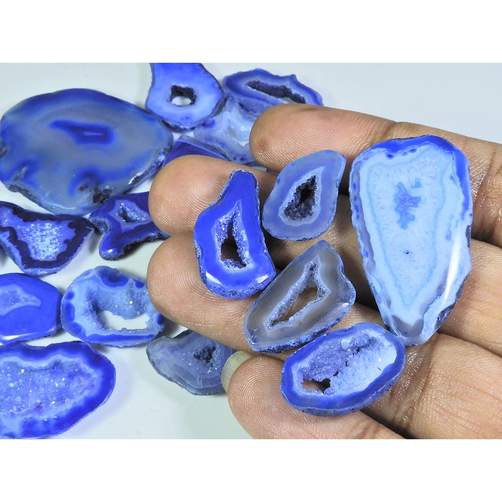 351Cts. Dyed Solar Druzy Agate Fancy Cabochon Loose Gemstone 25Pcs Lot A-393