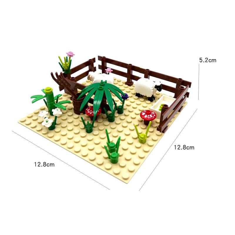 Farm Animal Building Blocks Set: Cow, Pig, Chicken & Horse DIY Kit