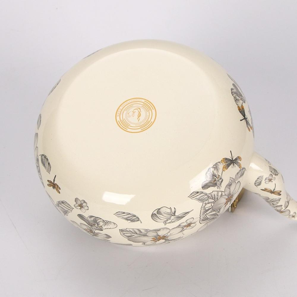 Chinese Style Enamel Teapot Floral Enameled Tea Jug New Water Kettle