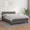 3141129 vidaXL Divan Bed with Mattress Grey 140x200 Cm Faux Leather