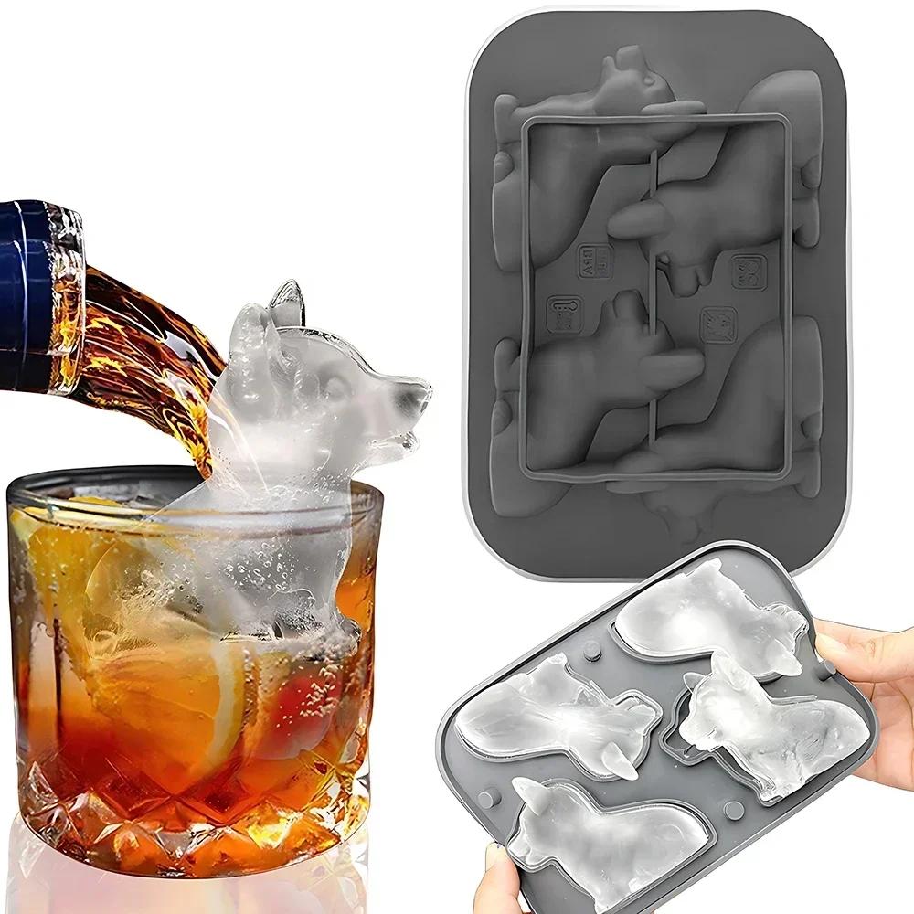 1-10PCS Dog Ice Lattice Mould Dachshund Ice Cube Tray Large Silicone Ice Cube Mould Large Ice Cube Mould Whisky Cocktail Ice Box