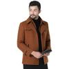 Winter Woolen Coat Men's Thickened Medium and Long Casual Solid Color Men's Woolen Coat