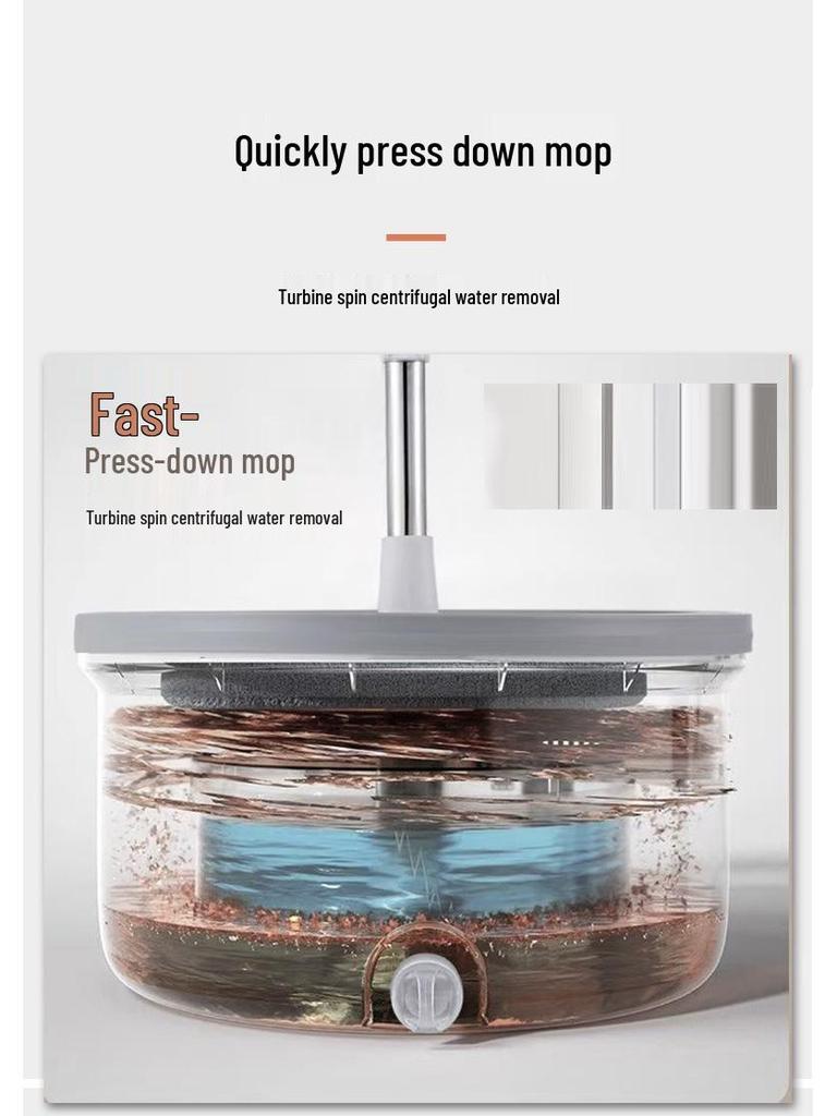 Ленивая швабра с отжимом и разделением воды и грязи - Плоская швабра без рук