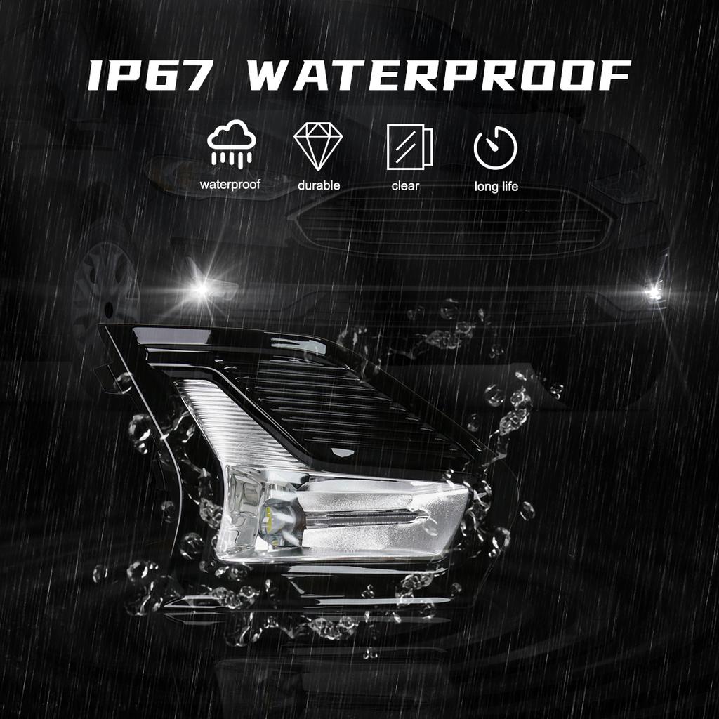 Led Fog Lamps For Ford Mondeo Fusion 2019 2020 Daytime Running Light DRL Car Front Driving Daylight Covers Frame Wire Switch 12V