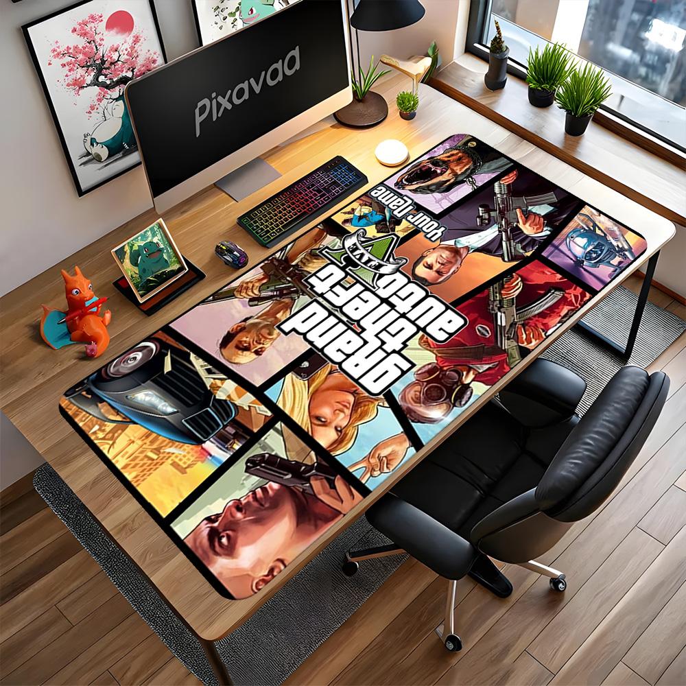 Grand Theft Auto Customize Text Mouse Pad Desk Mouse Pad HD Print Desk Pad Non-Slip Rubber Bottom Office Desk Accessory