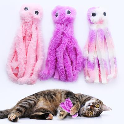 Игрушка для кошек, милая плюшевая игрушка в виде осьминога, устойчивая к укусам зубов, интерактивная игра, товары для домашних животных