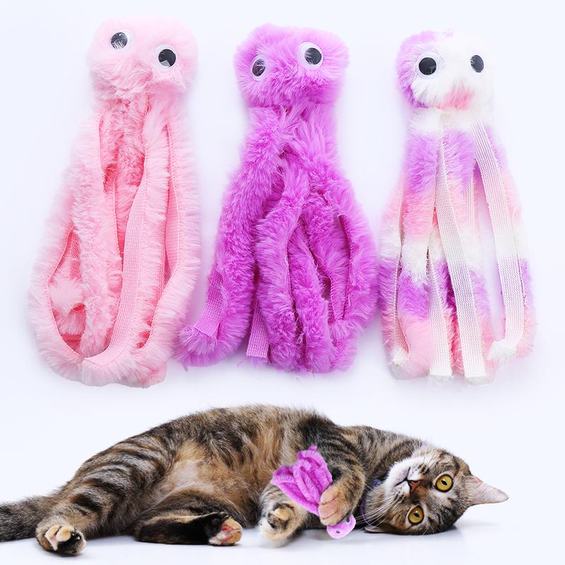 Cute Octopus Plush Cat Toy Bite Resistant Interactive Teething Pet Supplies