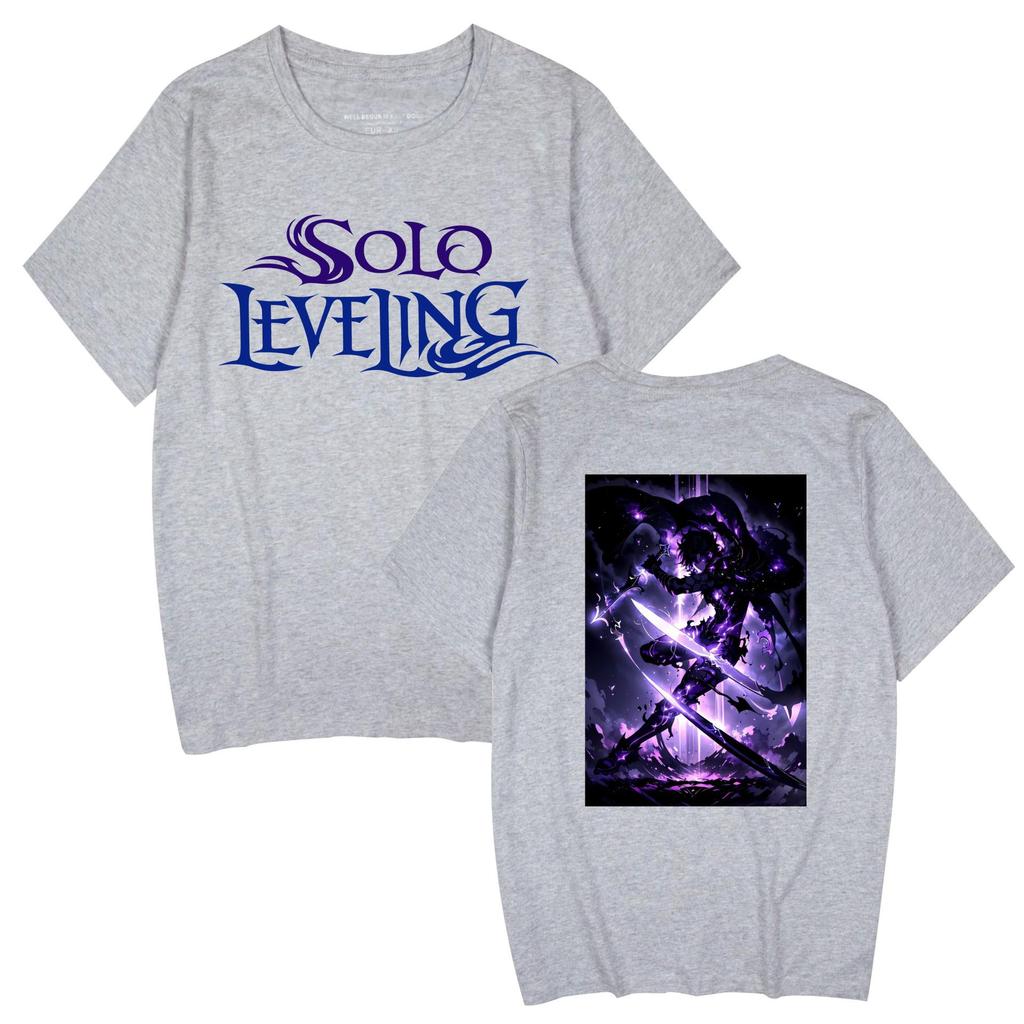 Популярный аниме 'Solo Leveling' Унисекс Повседневная футболка с коротким рукавом для пар