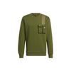 Neo Classic Three-Stripe Logo Patch Pocket Long-Sleeve Sports Sweatshirt Men Tops Olive-Green HM2018
