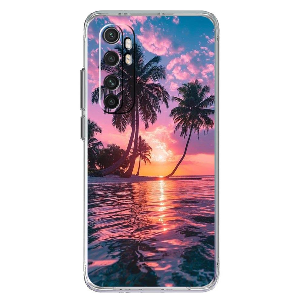 Чехол для телефона для Xiaomi Mi Poco X7 X6 X5 NFC X3 F7 Ultra F6 Pro F3 15 14T 14 13T 11 12 13 Lite Прозрачный ТПУ чехол Кокосовая пальма