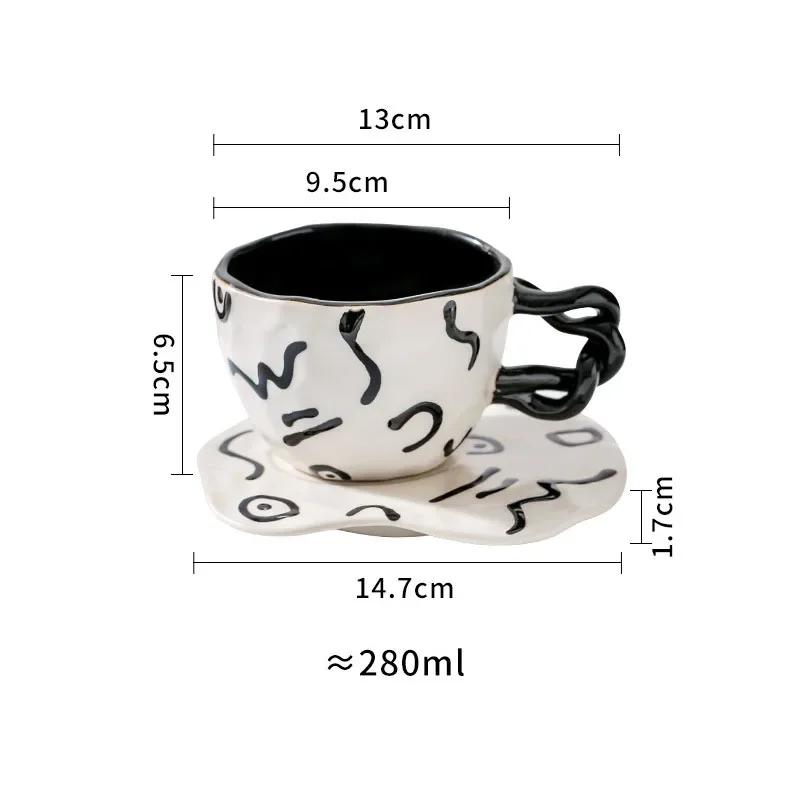 Неровная текстура керамическая кружка и набор тарелок с креативной ручкой кофейная кружка семейная чашка для завтрака чашка для напитков молочная чашка чашки для воды