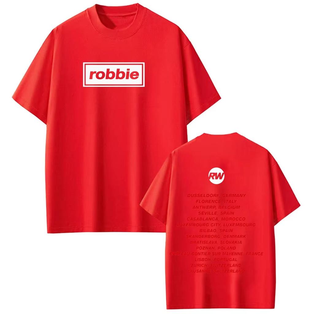 Summer Hot Sale Robbie Williams BRITPOP Album Tour Print T Shirt YK Unisex Printed Casual Outdoor Cotton Harajuku Tshirt
