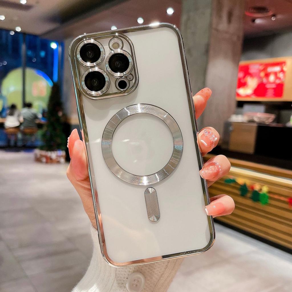 Applicable To Apple 16 Electroplated Mobile Phone Case IPhone 14 Magnetic 14 Pro Silicone ProMax 12 Protection 13 Set 15