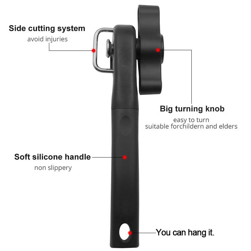 Пластиковый профессиональный кухонный инструмент, безопасный ручной консервный нож с боковым вырезом, удобный ручной нож для открывания банок