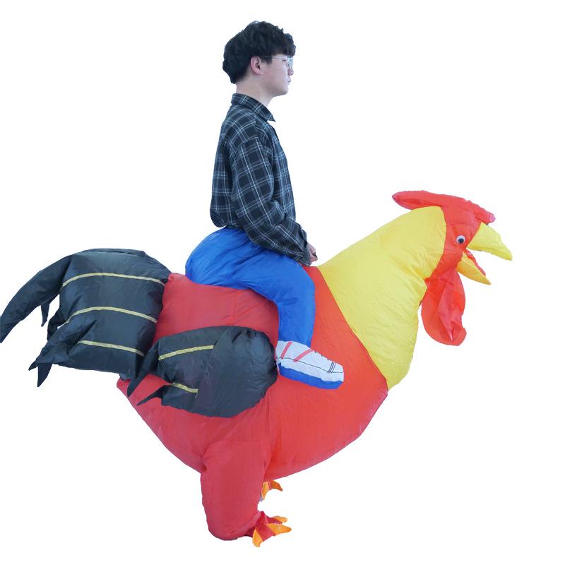 Надувной костюм "Черно-золотой петух" с крыльями - Маскот для уличной вечеринки и выступлений