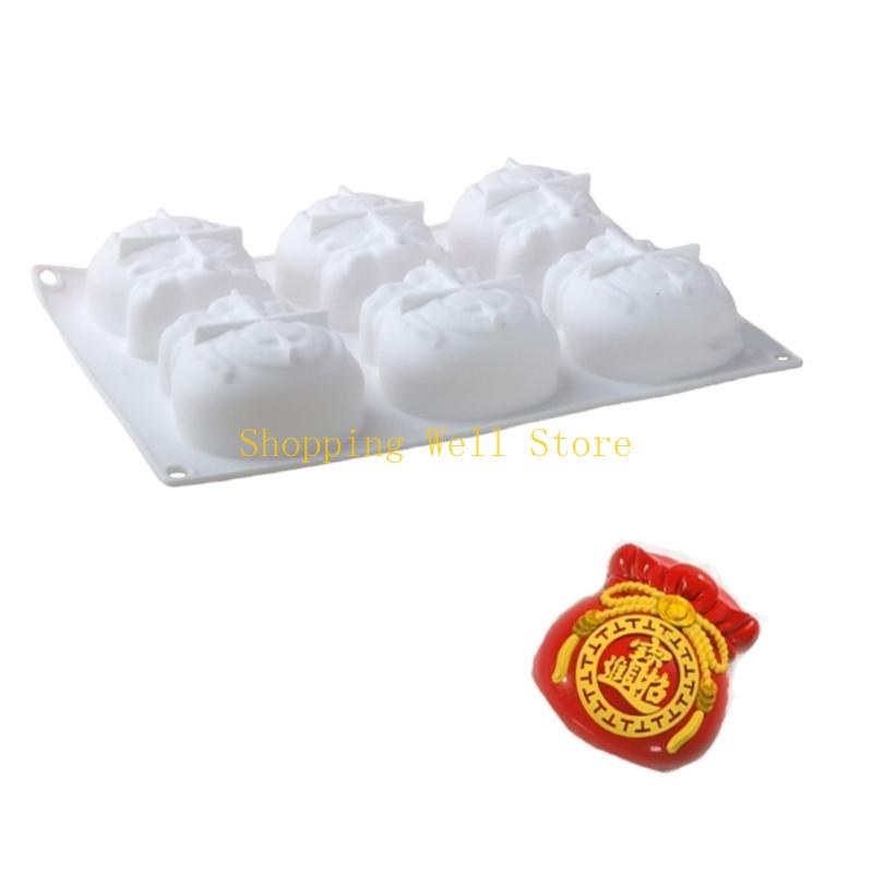 KX4B Silicone Cake Molds Traditional Chinese Fu Pattern Baking Accessories for Holiday Baking and Unique Dessert Creation