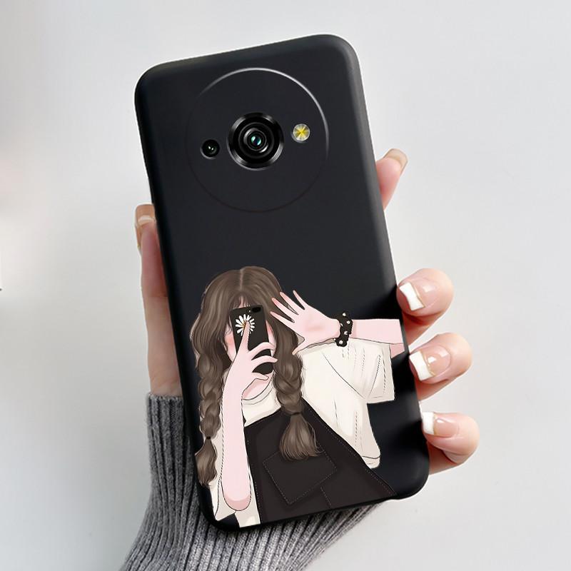 Для Oukitel C59 Чехол Oukitel C59 Pro Обложка Роскошный Милый Любовь Кролик Забавный Узор Черный ТПУ Мягкий Силикон Защитный Чехол для Телефона