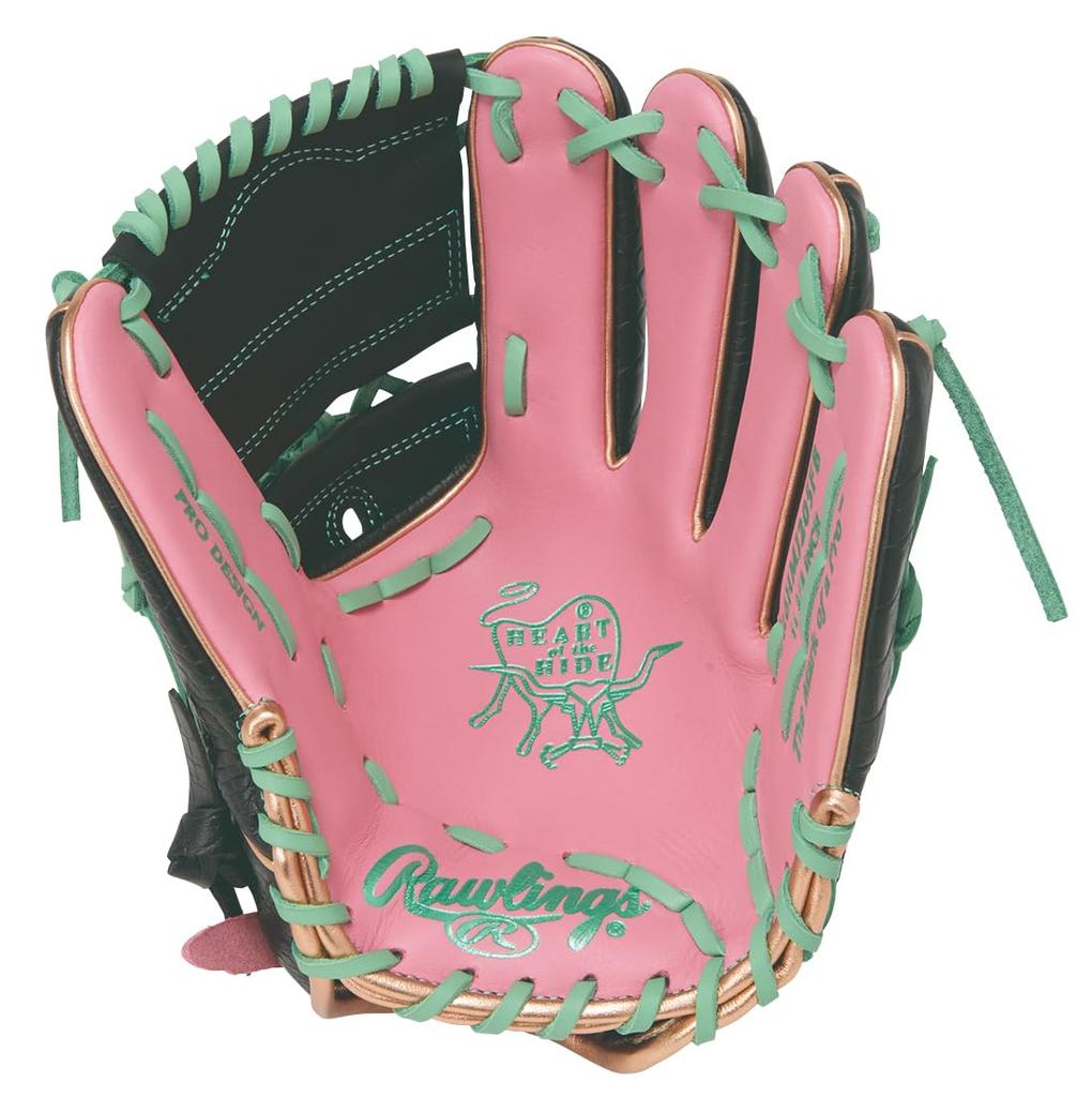 Rawlings MLB COLOR SYNC Baseball inches HOH® Glove, Softball, Pitcher's Model, GR6HMJ205FB, T-Pink/Crocodile, 11.75 (Right-handed throw)