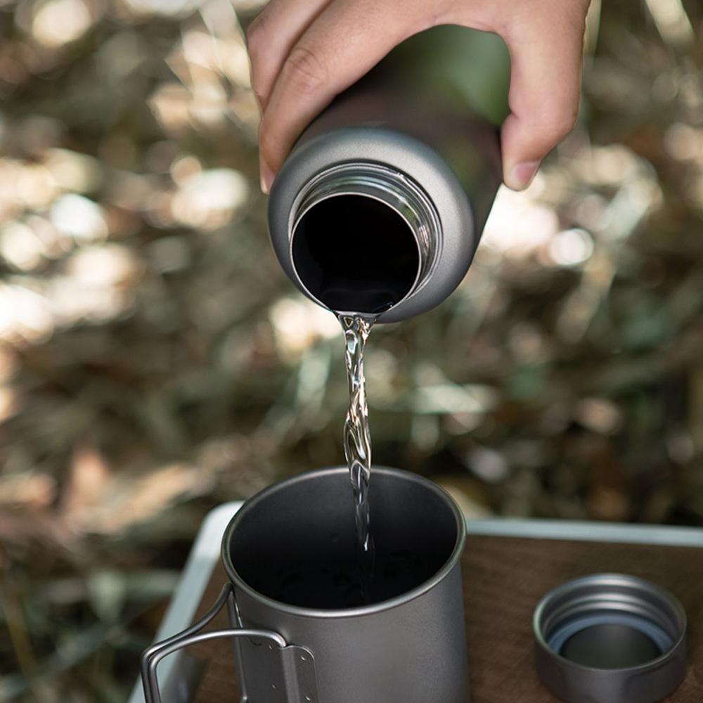 TOMSHOO Титановая бутылка для воды 1 л, легкая спортивная бутылка для воды для походов на открытом воздухе