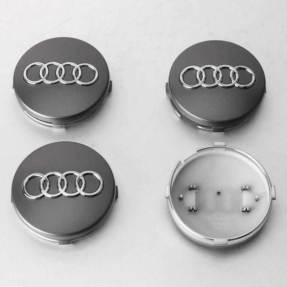 For Audi A84pcs 59MM For Audi A4 B5 B6 B7 A1 A3 8P 8L A6 C5 C6 A5 A7 A8 Q3 TT Car Badge Wheel Center Hub Cap Cover Auto Exterior Decoration
