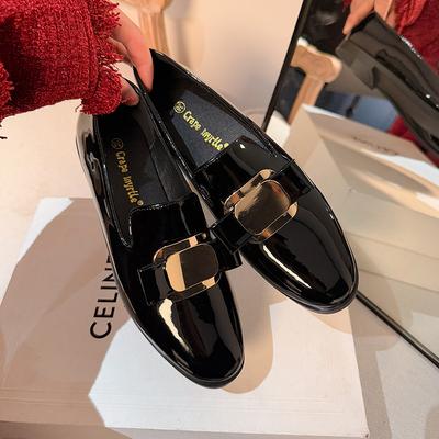 Тот же стиль, что и у виноградной матери, Fira Manor~ Супермягкие лоферы из натуральной кожи с золотой пряжкой для ленивых людей для женской маленькой кожаной s