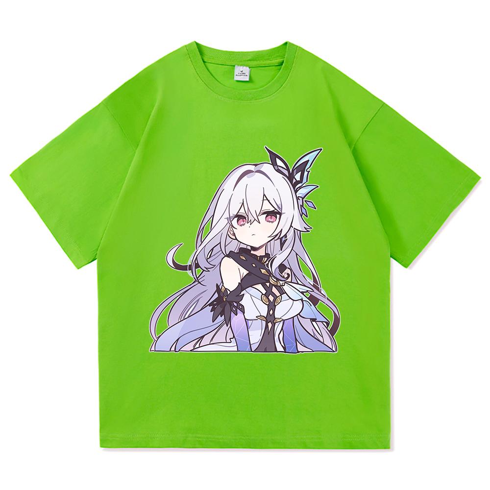 Футболка Genshin Impact Skirk Горячая Мода Мужская/Женская Эстетичная Смешная Милая Графическая Футболка Высокого Качества Повседневные Хлопковые Футболки