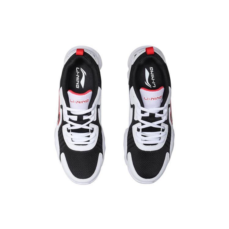 Li Ning износостойкие дышащие низкие беговые кроссовки женские Белый Черный Красный ARHP324-4