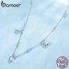 BAMOER, стерлинговое серебро 925 пробы, штабелируемое ожерелье на ключицу, сверкающая циркониевая цепочка на шею для женщин, ювелирные изделия с платиновым покрытием