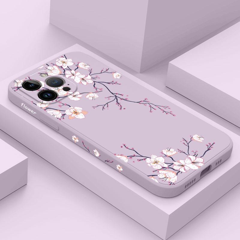Чехол для телефона 'Цветок Удачи' для iPhone 17 Air 16 16e Pro Max Plus Mini, Жидкий Силикон, Мягкий Чехол