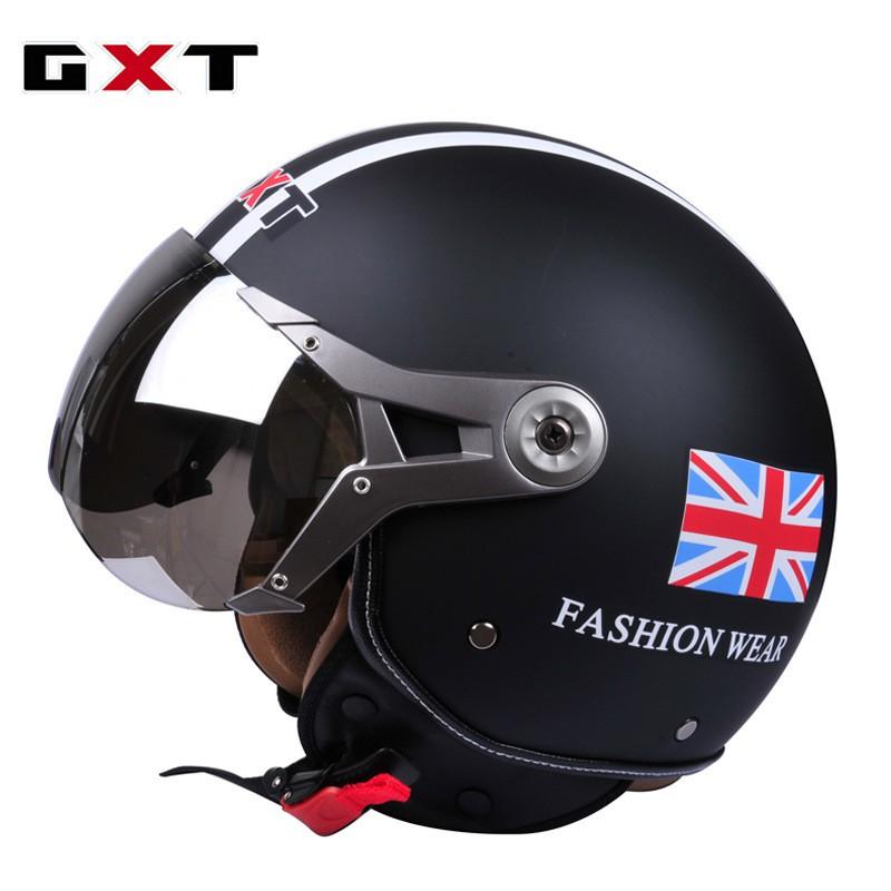 GXT Open Face Motorcycle Helmet Retro Style Men Women All Season Use