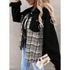 Denim Jacket, Long Sleeved, Checkered, Button Up, Shirt, Jacket Top