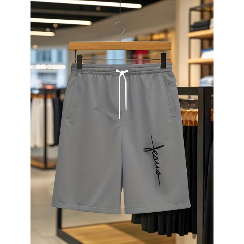 Стильный мужской комплект с принтом, свободная футболка и шорты для шопинга и путешествий PLUS SIZE