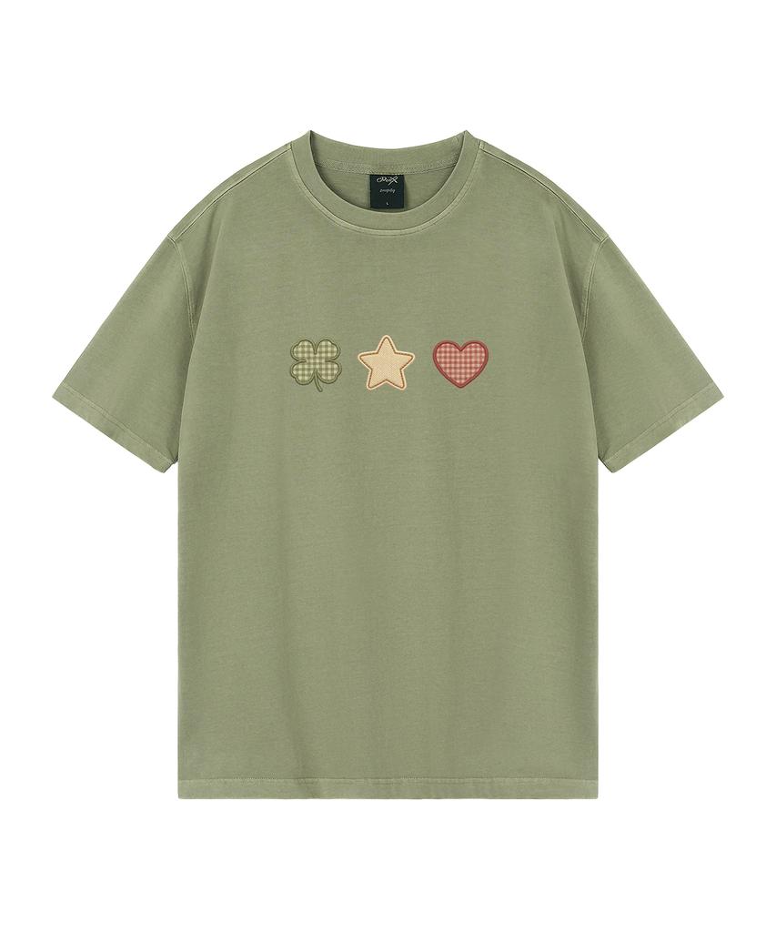 WILDROCK Clover Club Pigment Oversized Short Sleeve T-Shirt (Includes Cropped) (Type A)