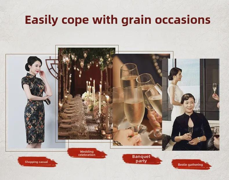 Шелковый чеонгсам: Летнее платье в китайском стиле в стиле ретро для женщин среднего и пожилого возраста, выпуск 2023 г.