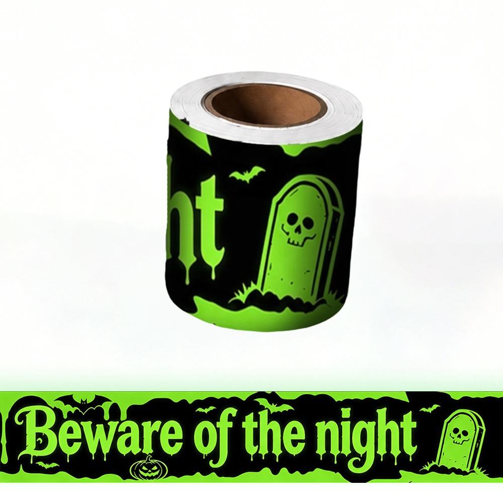 Plastic Halloween Warning Line Prop Fluorescence Halloween-themed Stickers Hallway