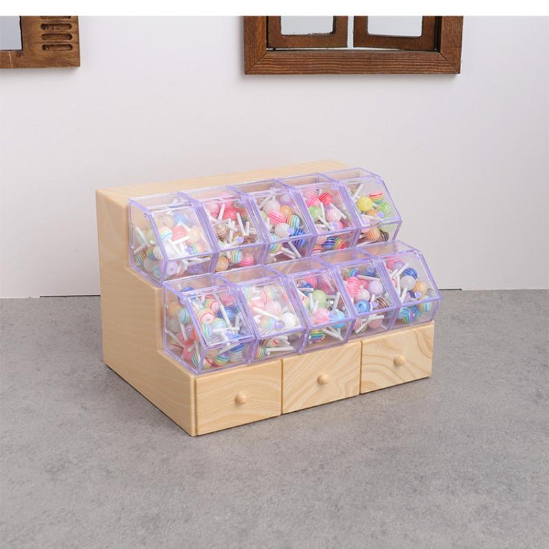 1pc 1/12 Dollhouse Simulation Storage Display Rack With Lollipop Dollhouse Mini Supermarket Scene Decoration Pretend Play Toys
