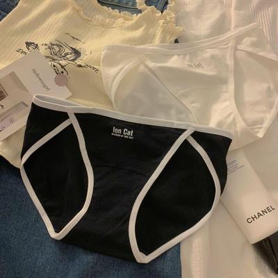 Нижнее белье для девочек, тип А, из чистого хлопка, антибактериальное, талия средне-низкая, большой размер, высокий разрез, удлиненный шаговый шов.